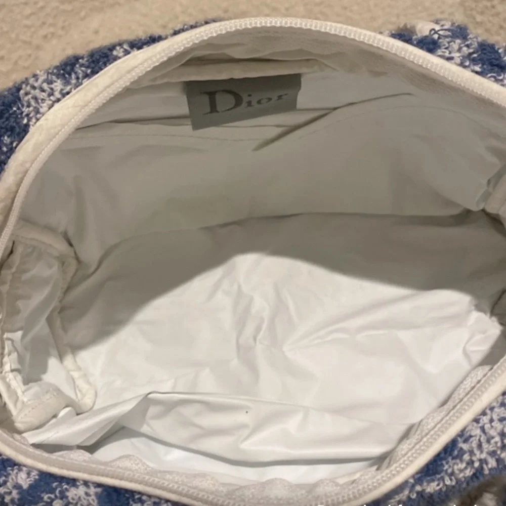 Authentic Vintage christian dior monogram terry cloth towel bag in blue - Picture 6 of 11